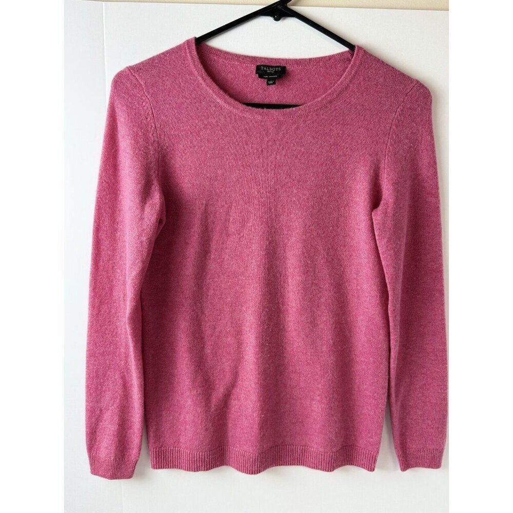Women’s TALBOTS 100% Pure Cashmere Crewneck Pullover Sweater Pink Sz‎ S Petites
